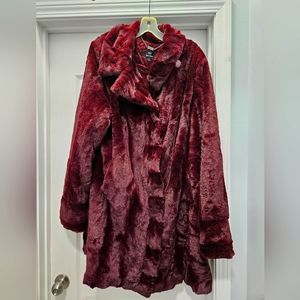 Dennis Basso faux fur coat XL